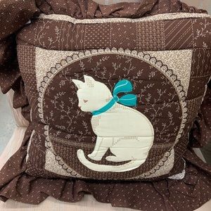 Vintage Cat Quilt Pillow